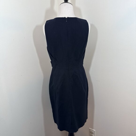 J. Crew Sheath Dress Size 4 Petite Cotton Retro Pinafore Button Waist Twill - Picture 2 of 11